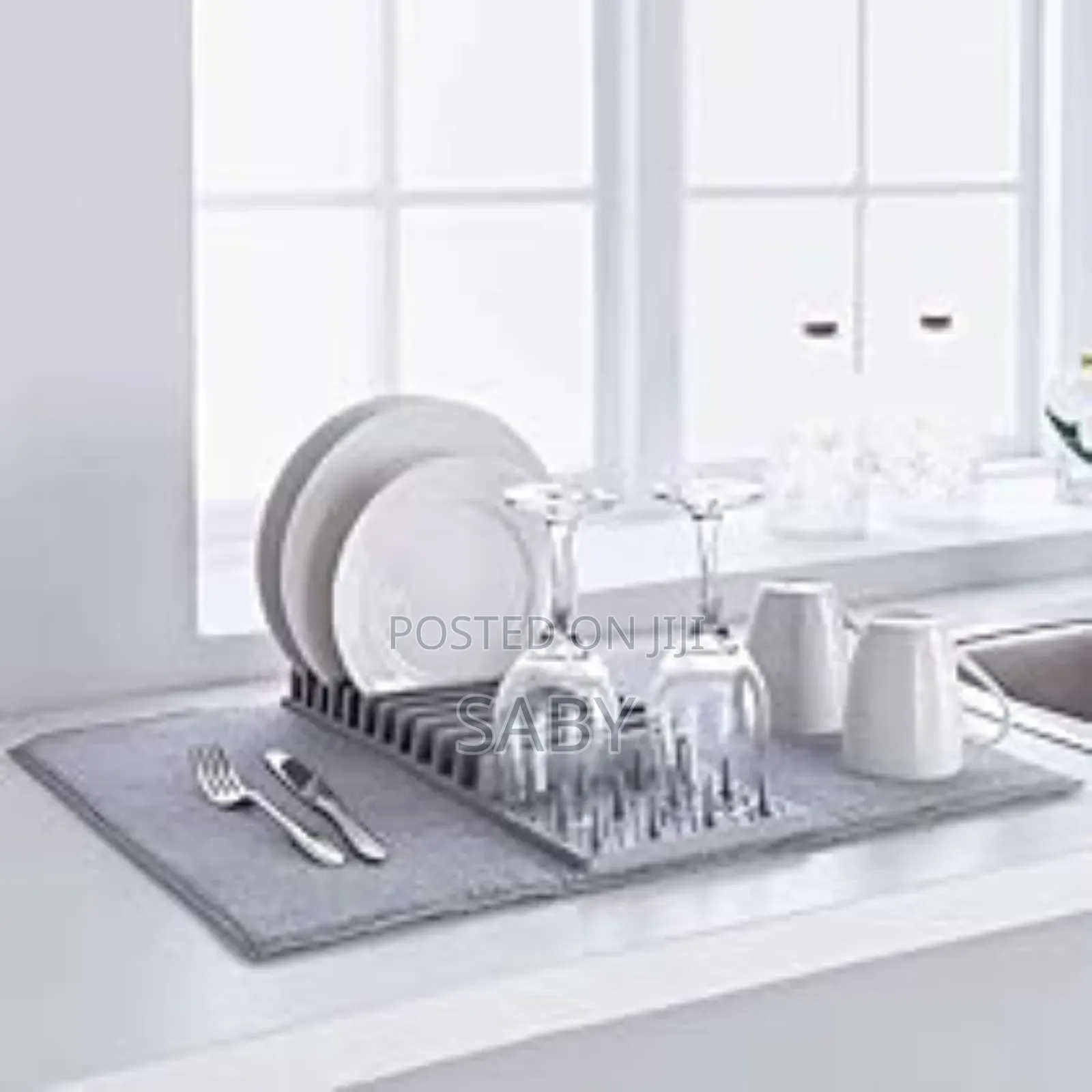 Microfiber Dish Draining Mat With Dish Rack