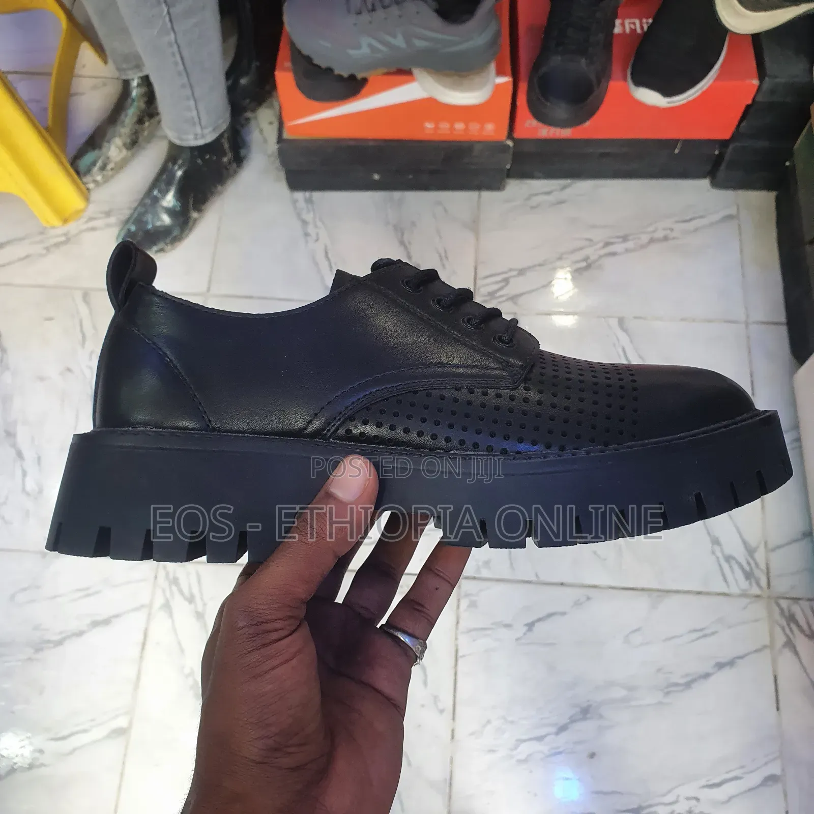 Quality Leather Black Derby Shoes [On Hand]