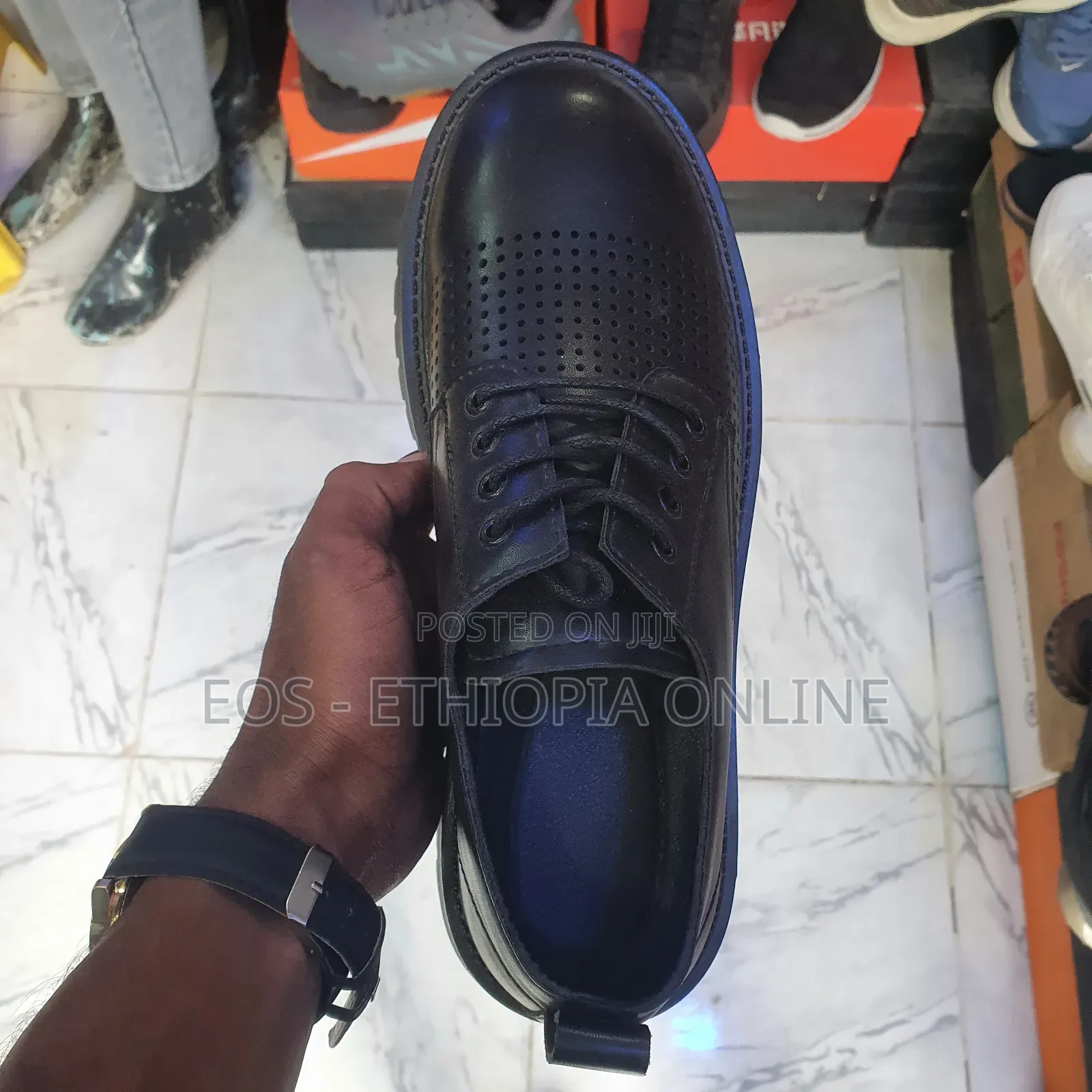 Quality Leather Black Derby Shoes [On Hand]