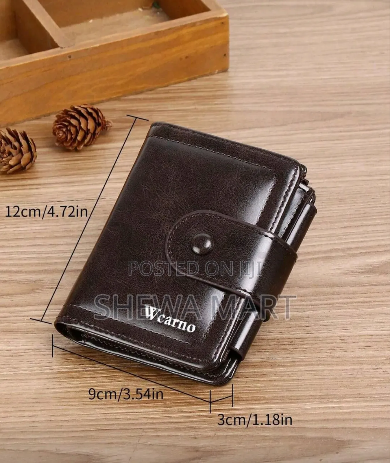 Men's Genuine Leather Wallet With Id Card Window Top Layer Cowhide