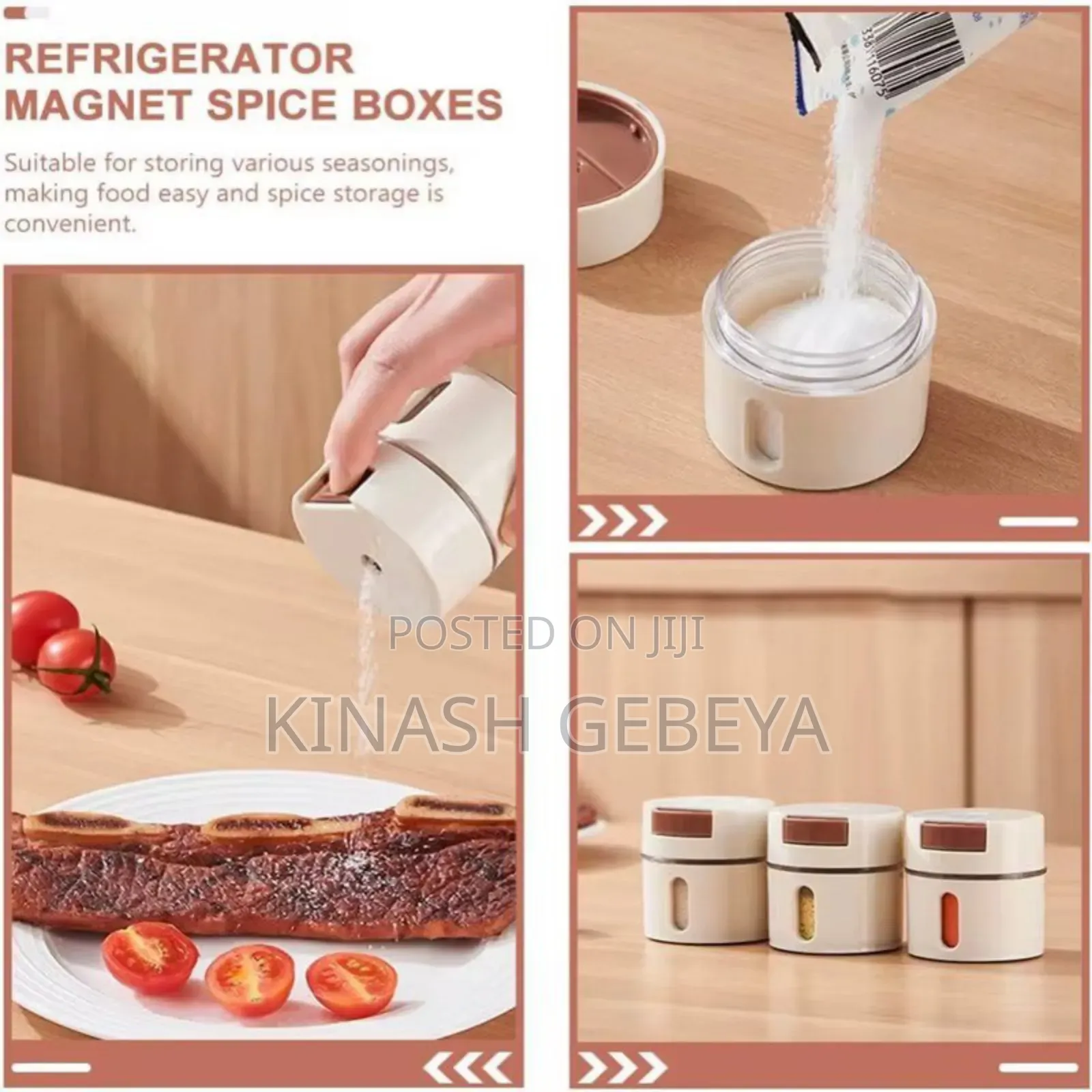 6pcs Wall Mounted Kitchen Seasoning Box