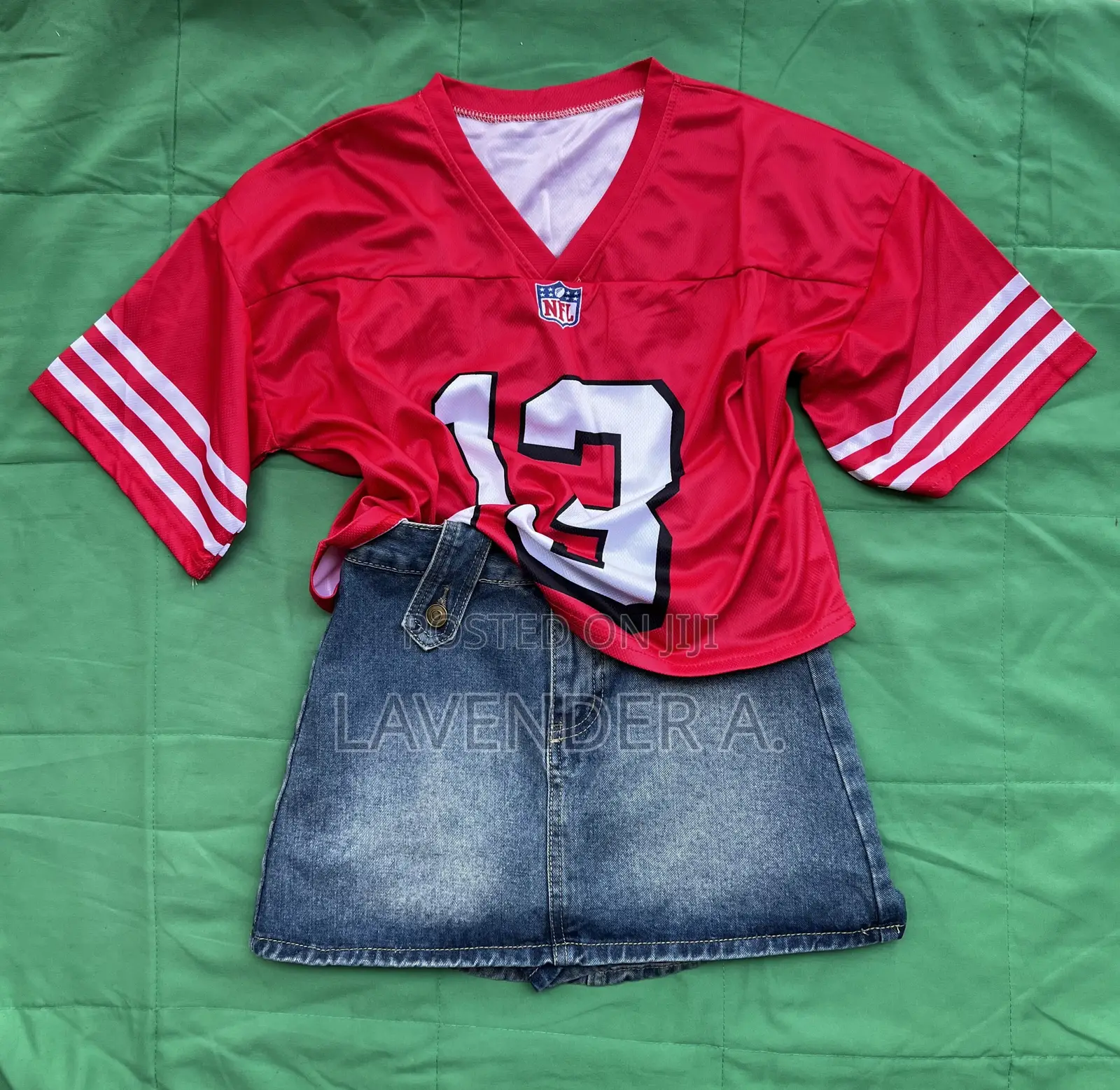 NFL Crop Jerseys and Jeans Miniskirt