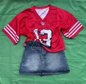 Photo - NFL Crop Jerseys and Jeans Miniskirt