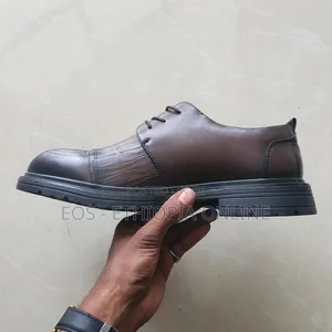 Classic Chunky Sole Crocodile Style Derby Shoes [On Hand]