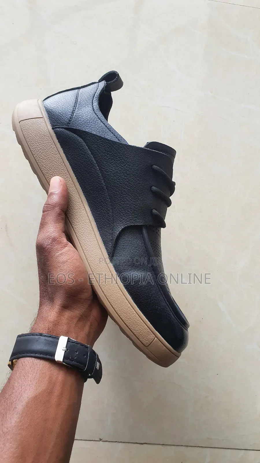 Casual Black With Brown Chunky Sole Shoes [On Hand]