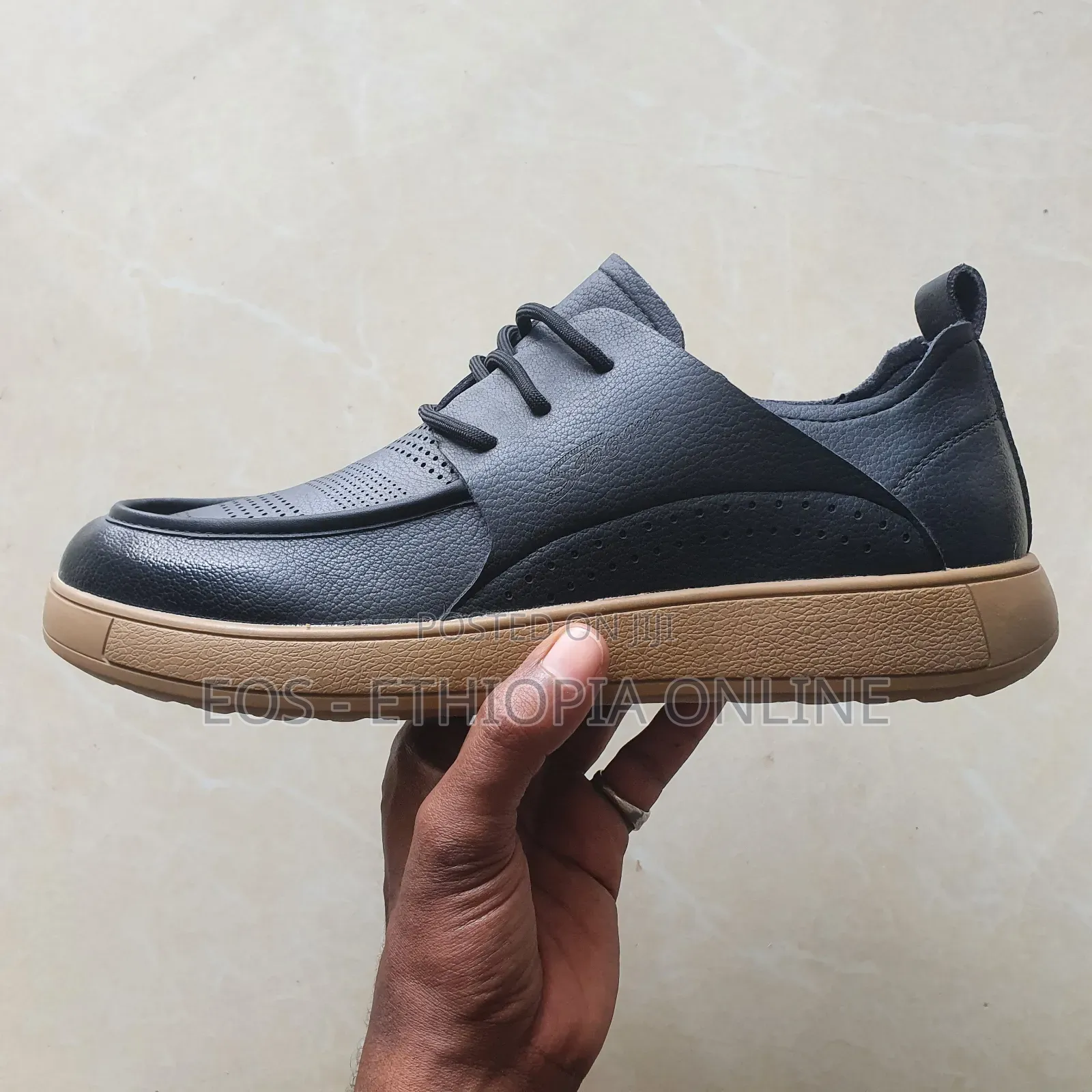 Casual Black With Brown Chunky Sole Shoes [On Hand]