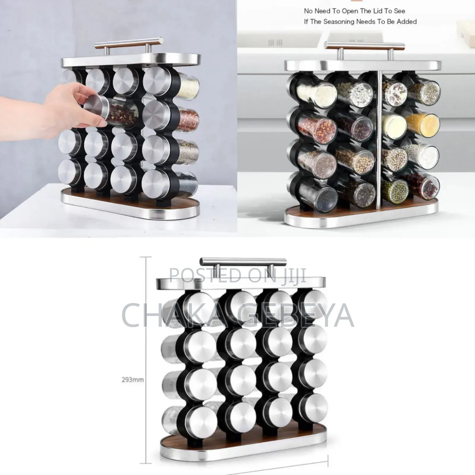  Keep Your Spices Organized Stylish With 16-Jar Spice Rack