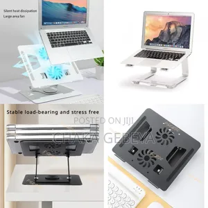 Photo -  Laptop Stand Fan With 360° Rotating Base