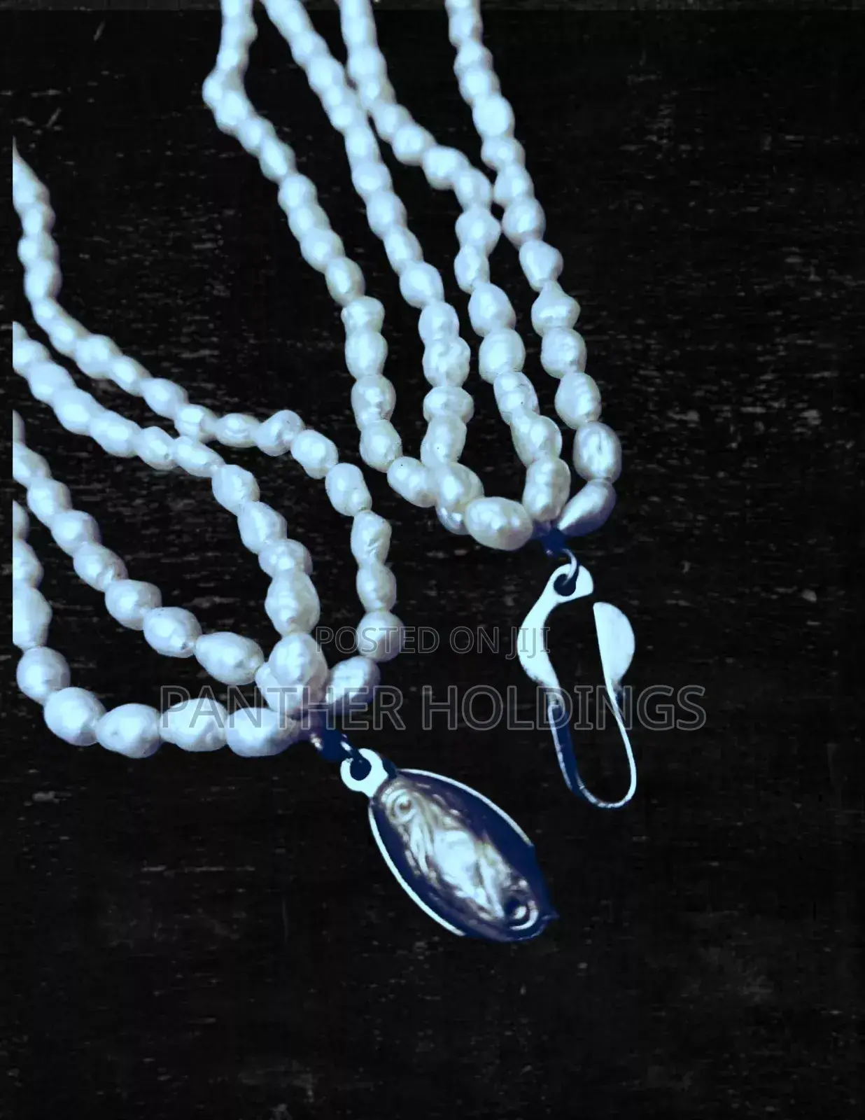 Pristine Victorian Era Antique Rice Genuine Pearl 4 Strands Necklace