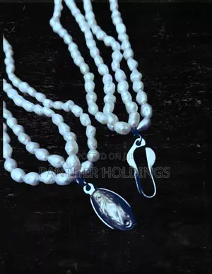 Pristine Victorian Era Antique Rice Genuine Pearl 4 Strands Necklace