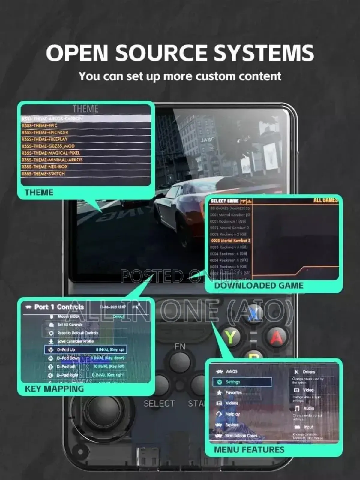 R36s Retro Handheld Video Game Console.