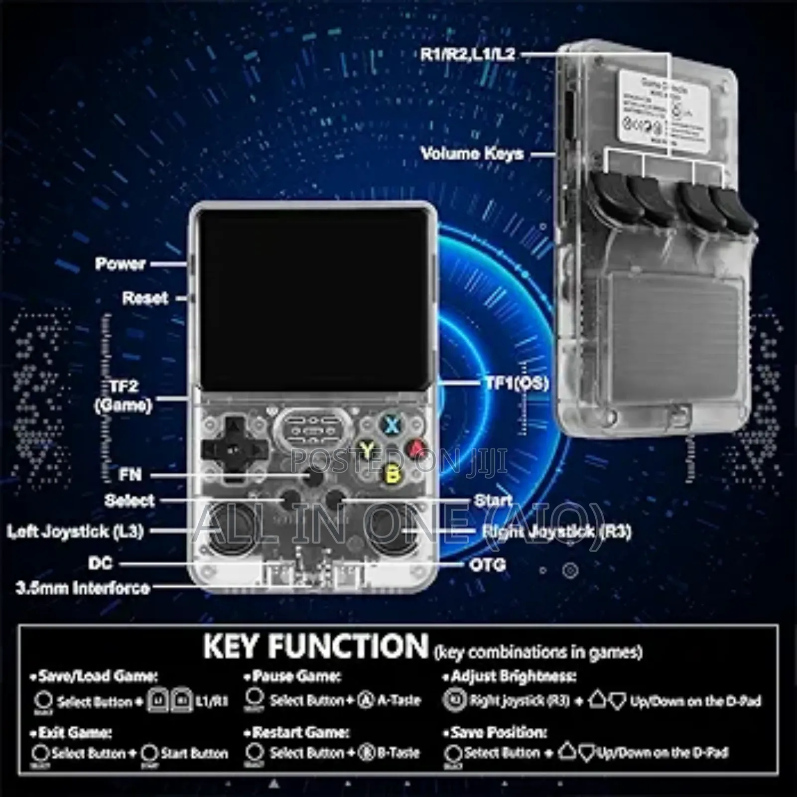 R36s Retro Handheld Video Game Console.