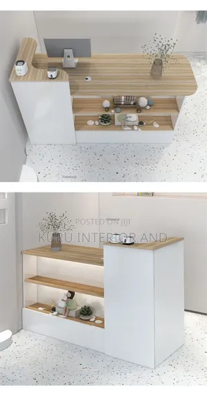 Modern Reception Tabel With Display Shelf and Light