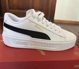 Photo - Puma Smash V3 Platform Double-Sole ‘Triple White Mens Shoes