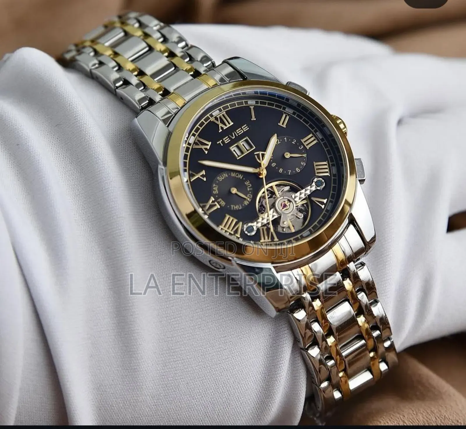 Tevise Black Dial Luxury Watch