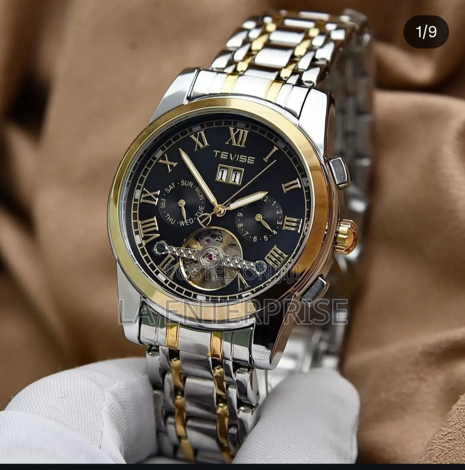 Tevise Black Dial Luxury Watch