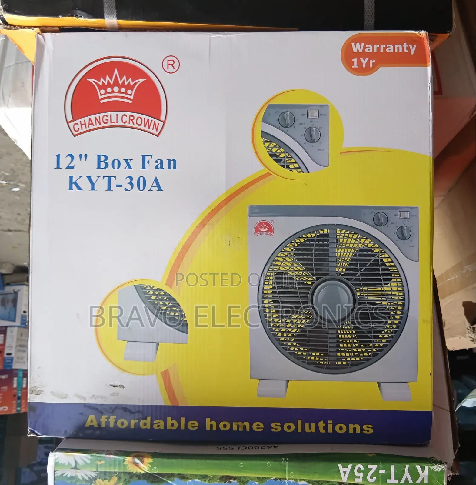  12” Box Fan — Cool Air, Compact Power! 