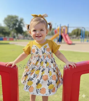 Mk- 0367 Babygirl Floral Dress With Headband Size: 6-9, 9-12