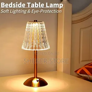 Photo - High Class Crystal Table Lamp( 3 አይነት የብርሃን ቀለም የሚቀያይር ) Rechargeable