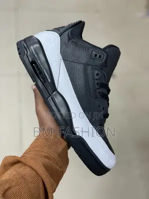 Photo - Air Jordan 3 Mid Quality Men’S Black Trendy Shoes