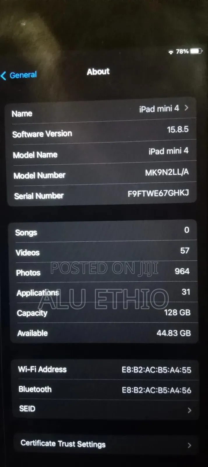 Apple iPad mini 4 128 GB Silver