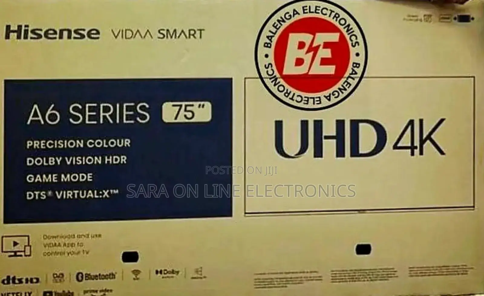 ■□Hisence 75" A6 Series Uhd Tv ◇■New 2025 ◇■ 5year Warranty