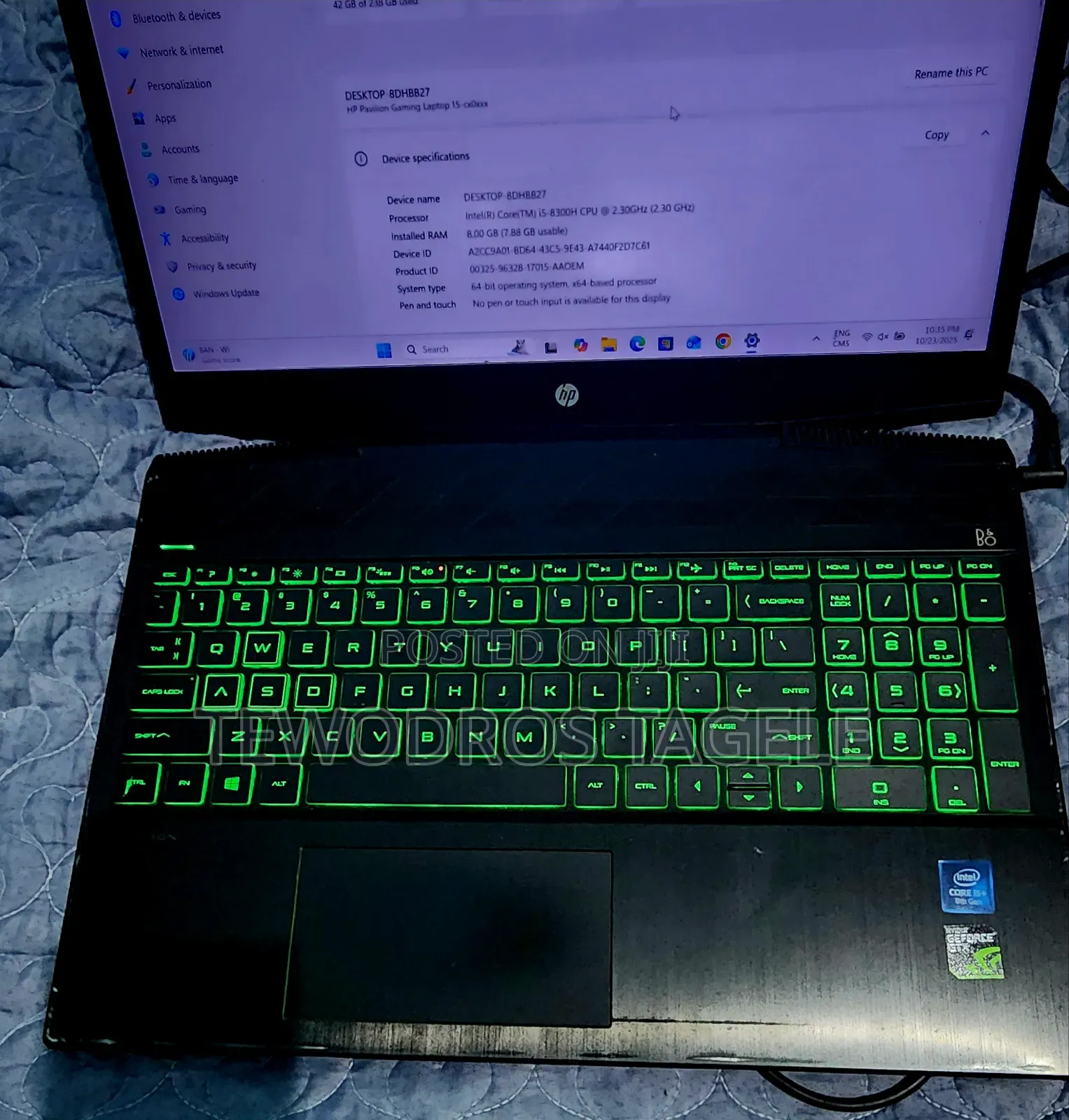 Desktop Computer HP Pavilion Gaming Desktop 8GB Intel Core I5 SSD 256GB