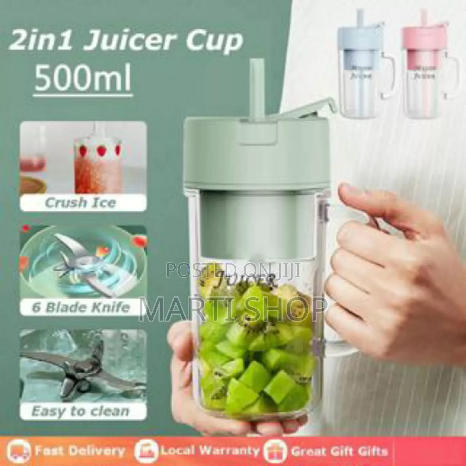 Mini Rechargeable Juicer Cup With Straw
