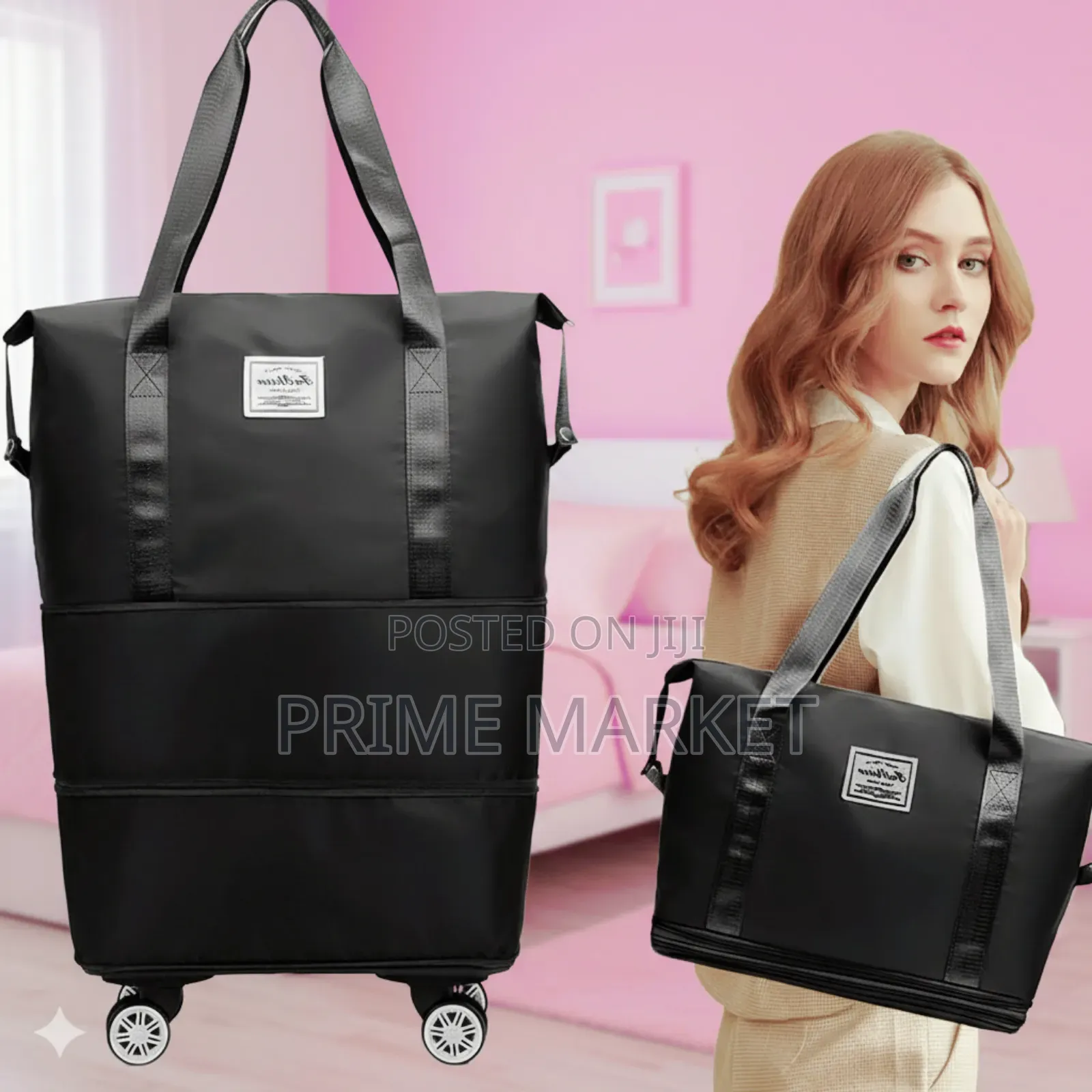 Foldable Travel Duffel With Wheels – Lightweight Expandable Carry-On