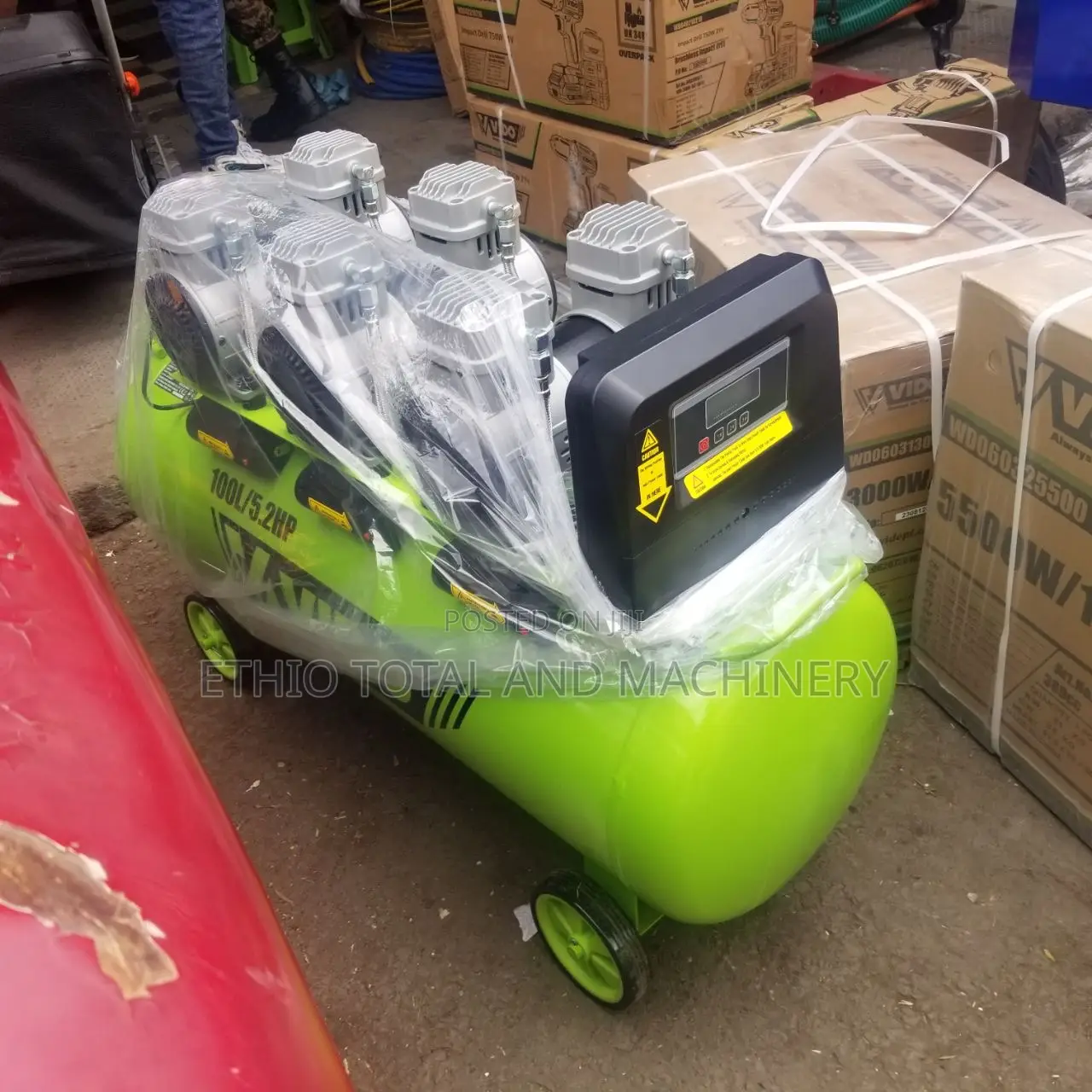 Vido 100l Silent Oil-Free Air Compressor.