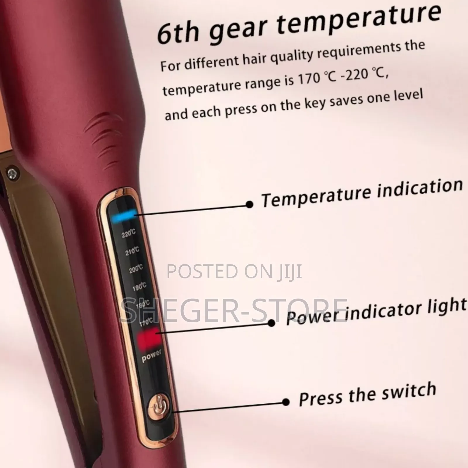 Asnova Hair Straightener ( 6 አይነት የሙቀት መመጠኛ ያለው Original እቃ )