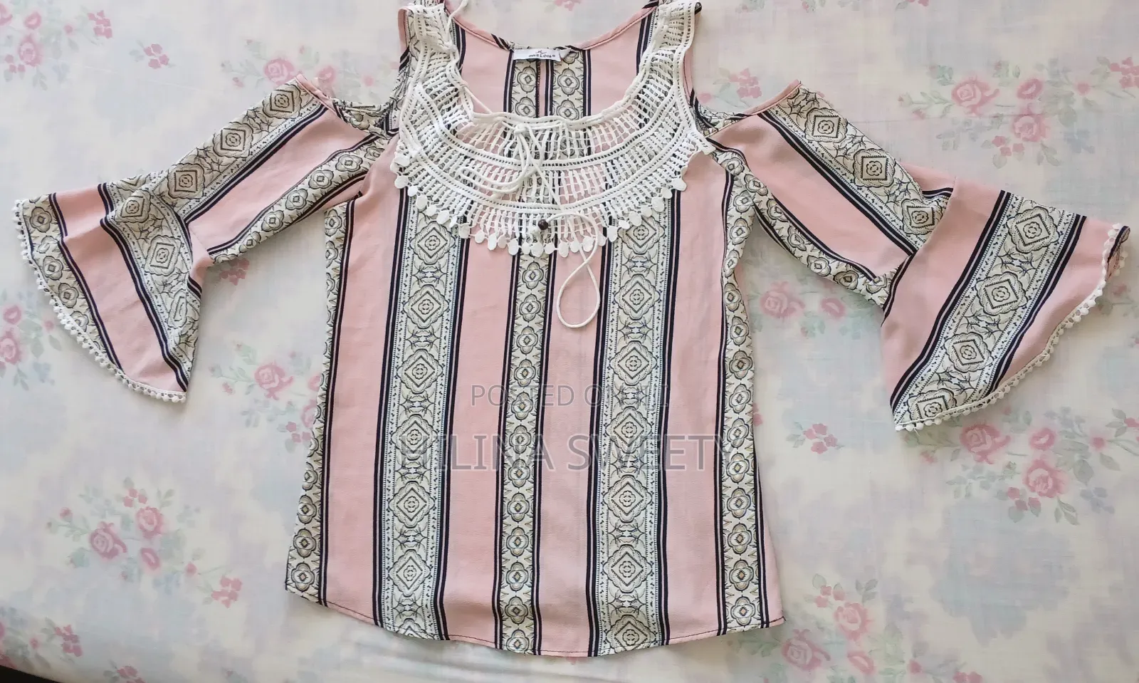 Bonda Women’S Off Shoulder Boho Top