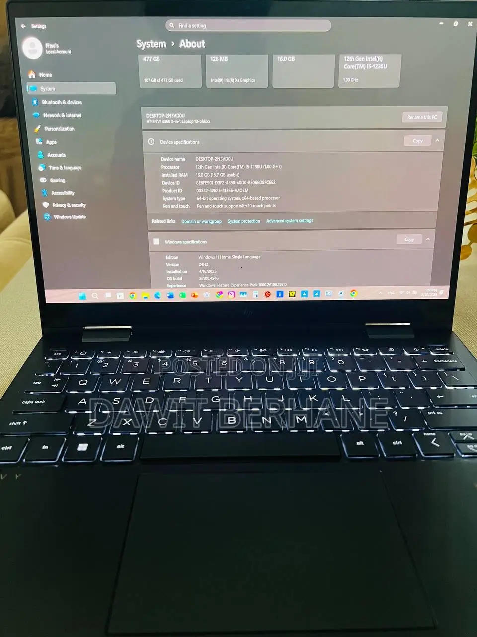 Laptop HP Envy X360 16GB Intel Core I5 SSD 512GB