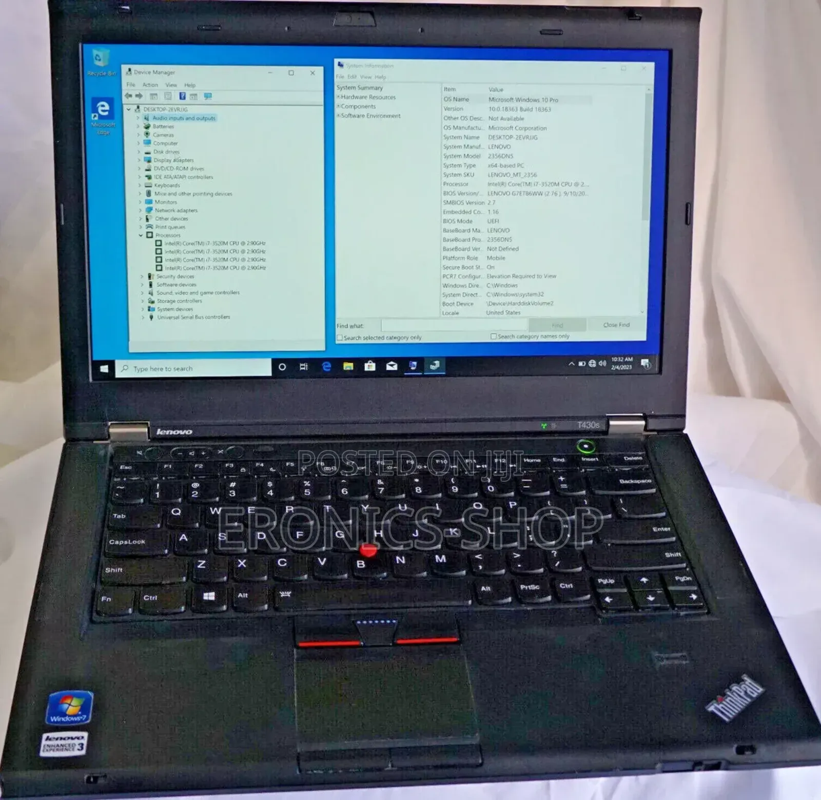 Laptop Lenovo ThinkPad T430s 8GB Intel Core I5 HDD 500GB