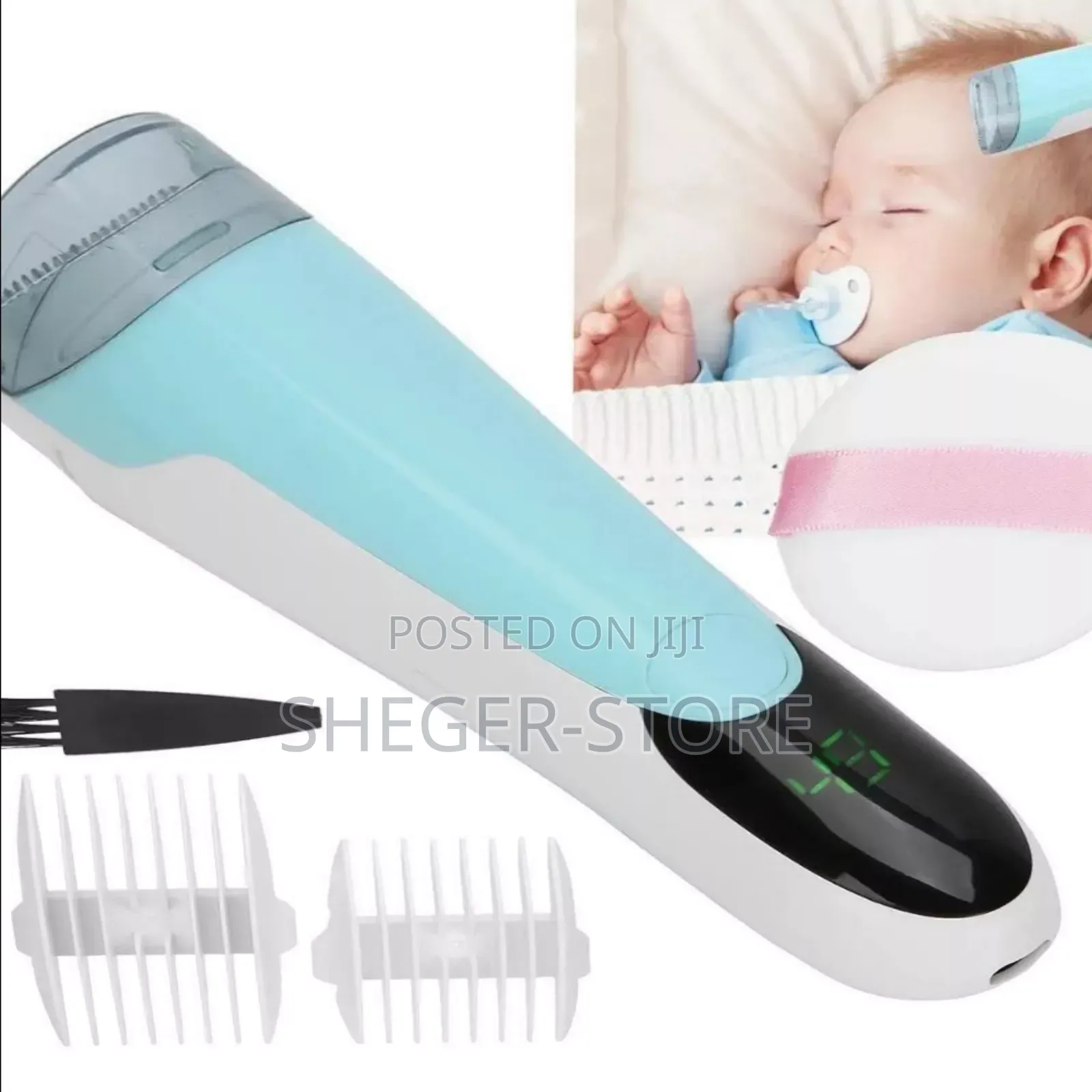 Smart Baby Hair Clipper ( በቻርጅ የሚሰራ, እጅግ አነስተኝ ድምፅ, የራሱ ብሩሽ ያለው