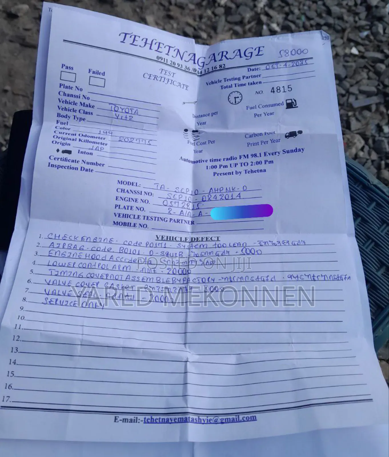 Toyota Vitz 2001 Silver