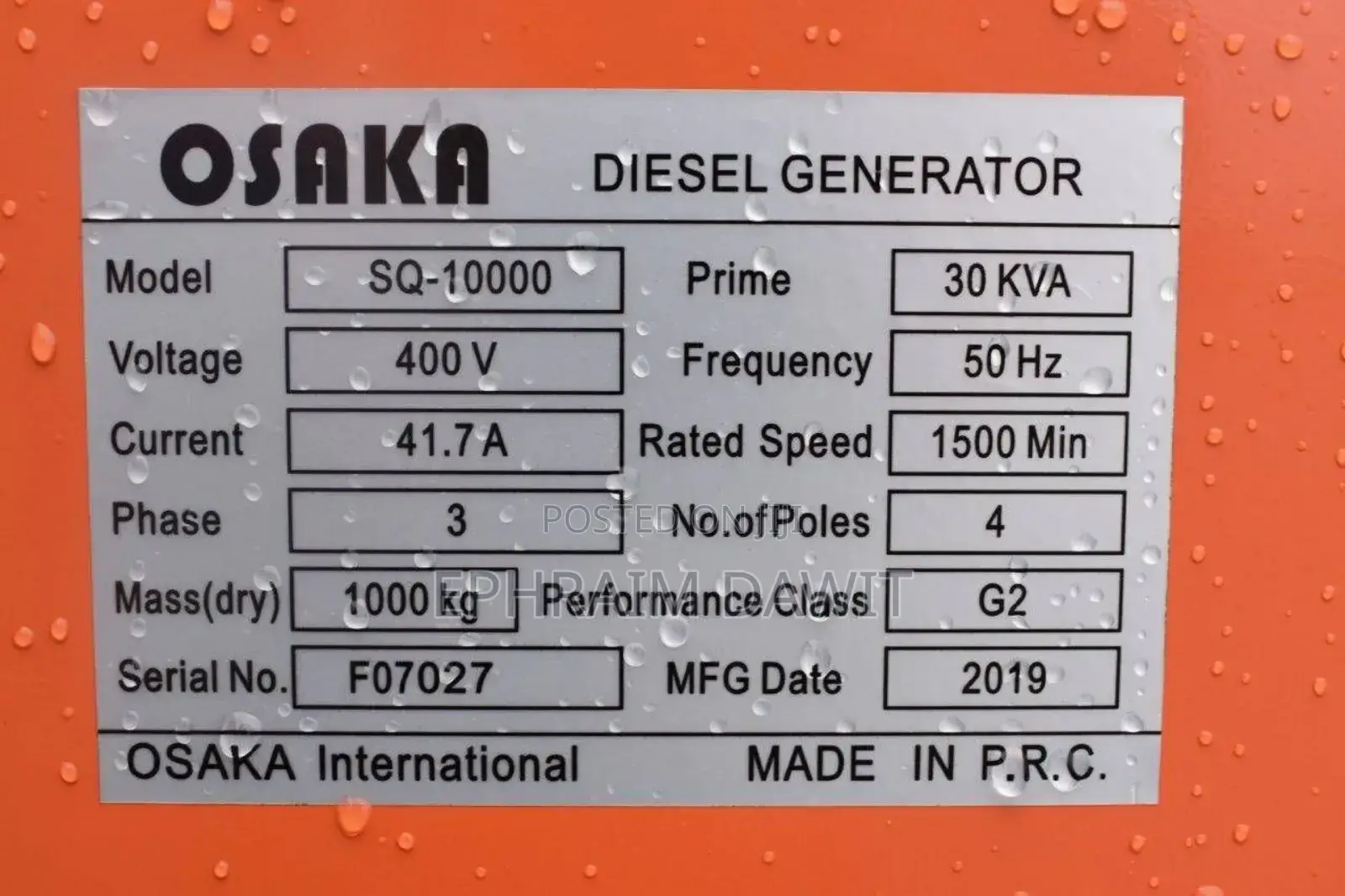 30 Kva Osaka Generator