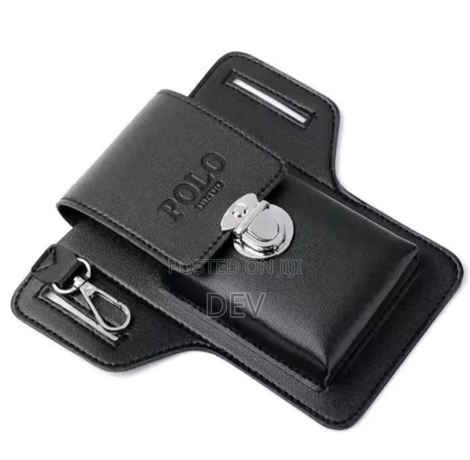 የስልክ እና ዋሌት ከቁልፍ መያዣ ጋር - Leather Belt Phone Holster Stylish