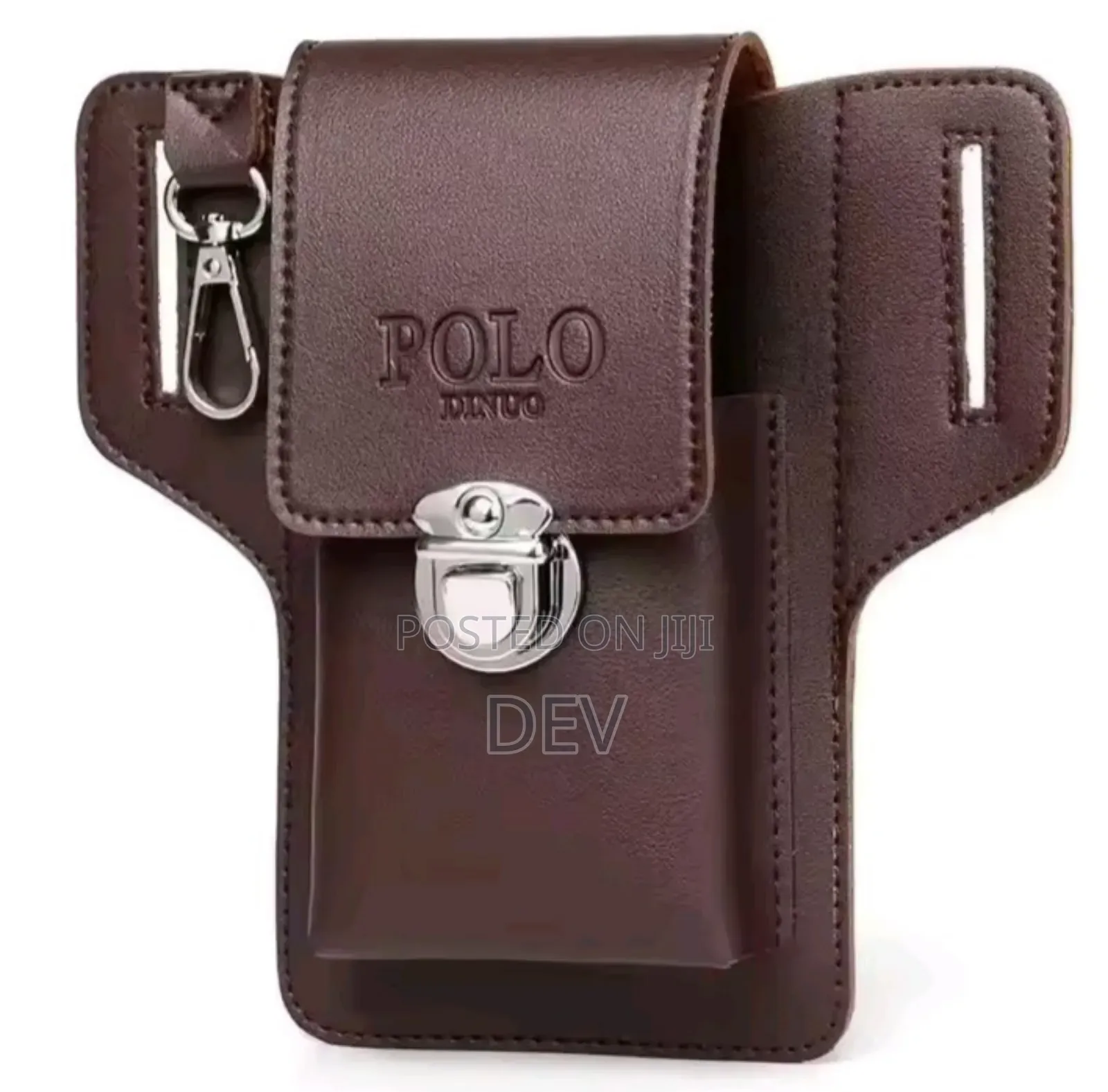 የስልክ እና ዋሌት ከቁልፍ መያዣ ጋር - Leather Belt Phone Holster Stylish