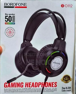 Photo - Gaming Headset Borofone B0112 50mm Speaker, RGB Lights, Microphone