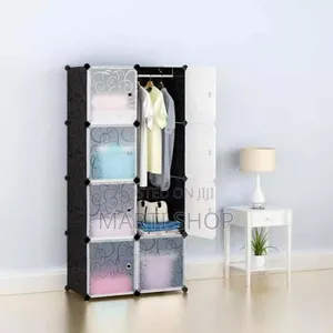 Plastic And Metal Cubic Cloth Cabinet