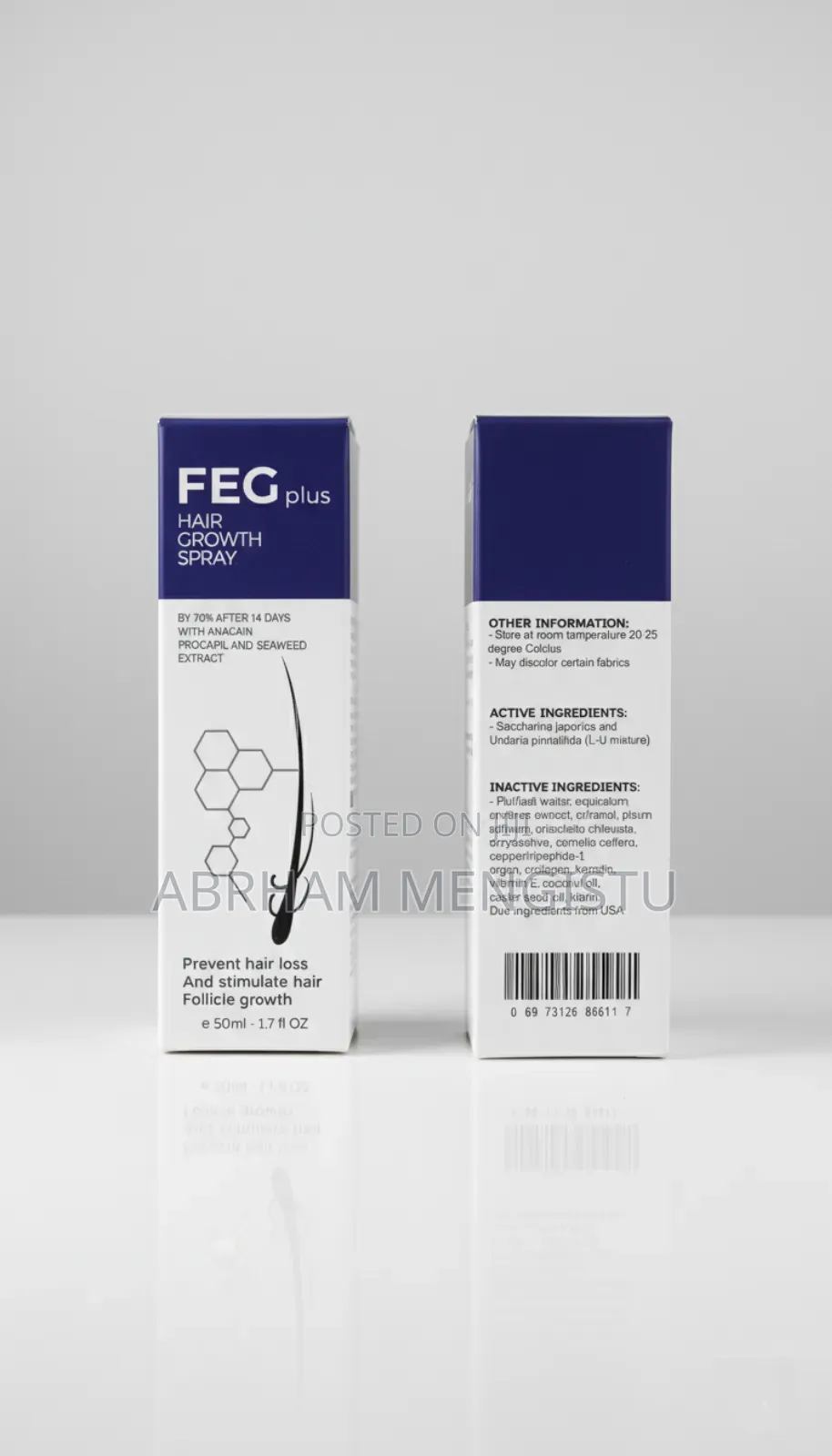 Feg Plus Hair Growth Serum and Spray 50ml - For Men and Women