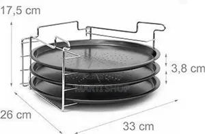 Three Layer Pizza Platte With Rack