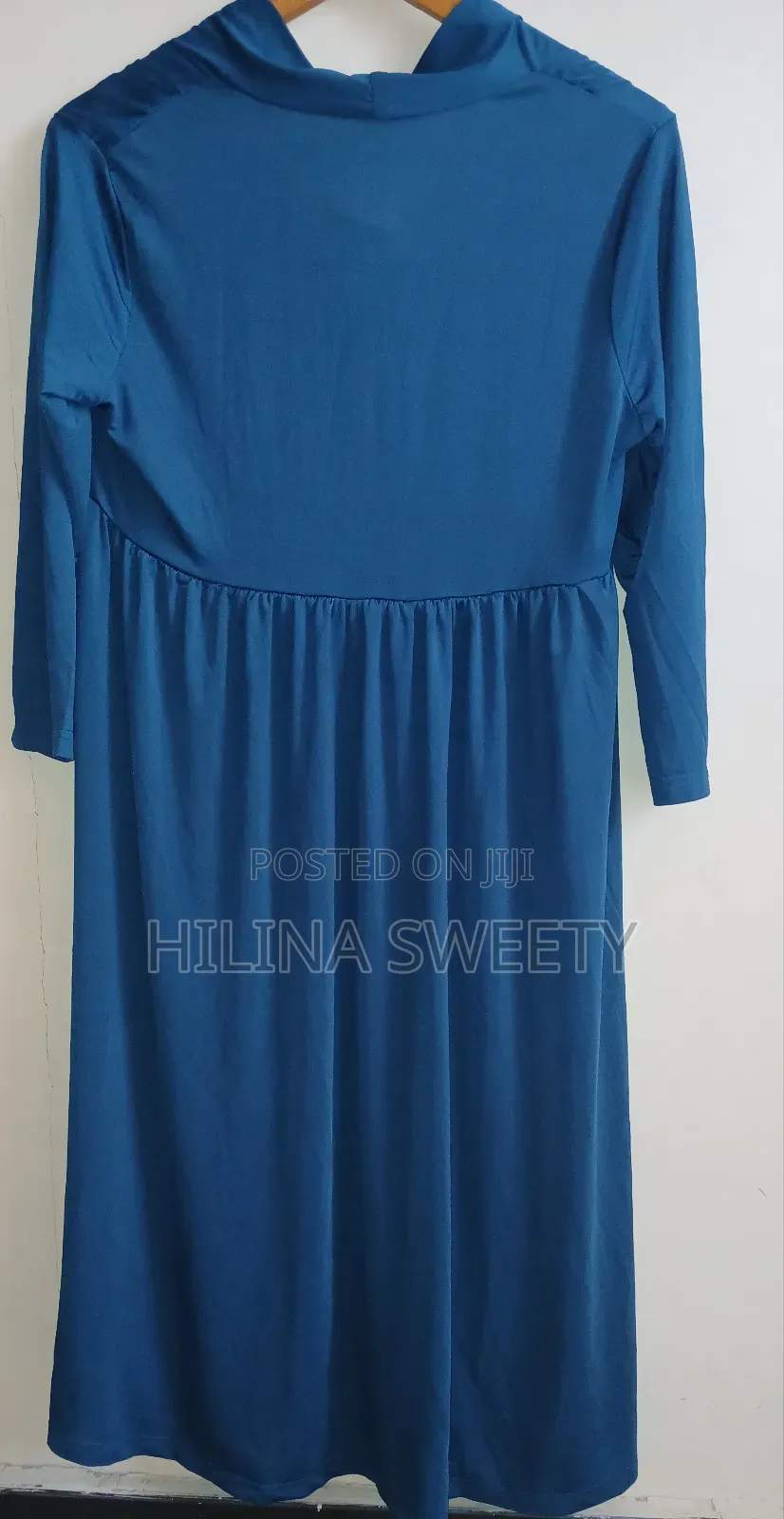 Maternity Short-Sleeve Ruched Waist Dress Faux Wrap Maxi Dress