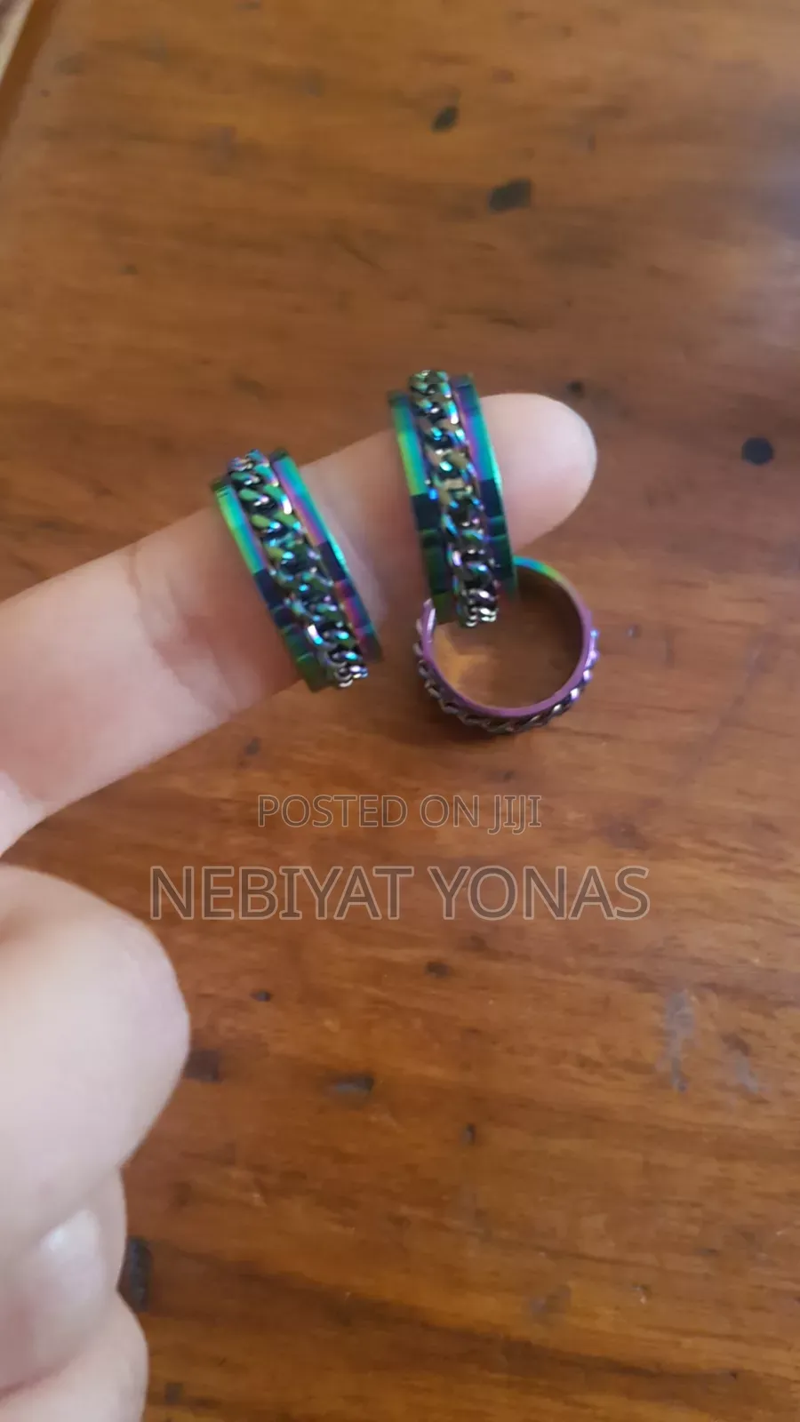 Titanium Steel Rotatable Chain Rings for Women Men Spinner Ring