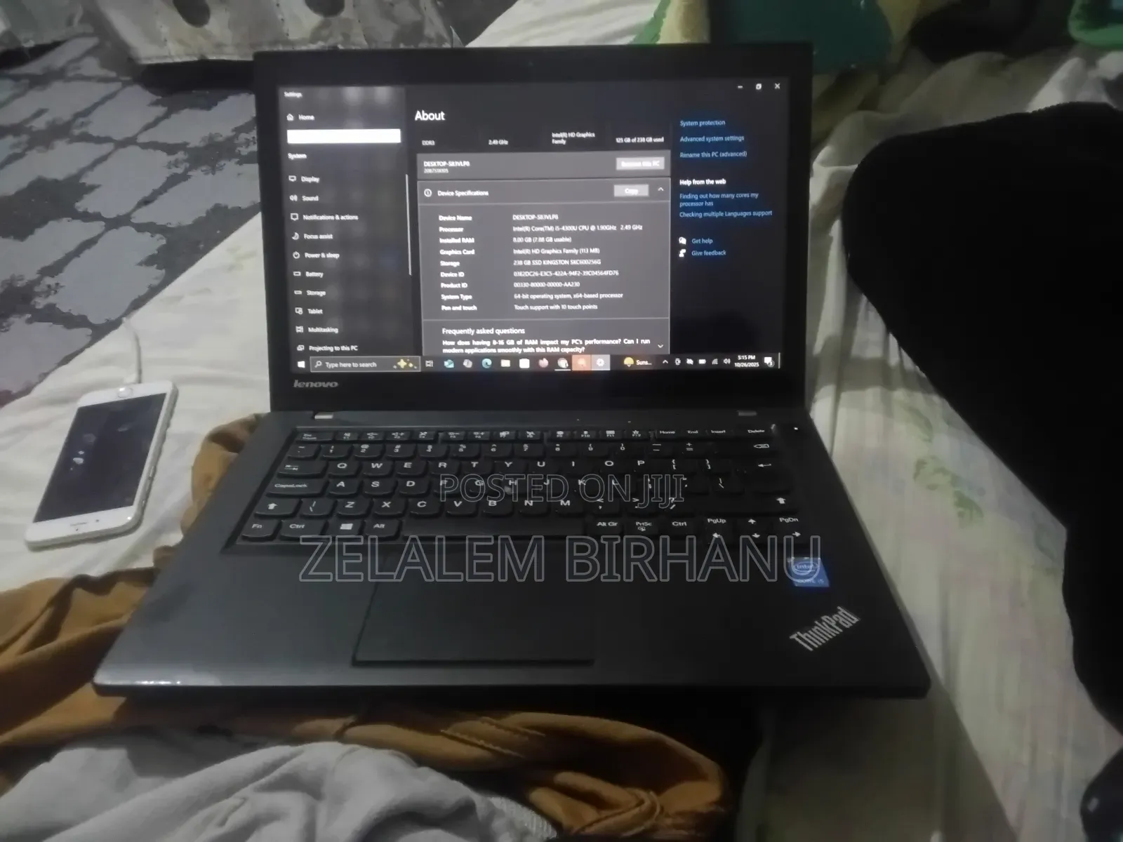 Laptop Lenovo ThinkPad T440 8GB Intel Core I5 SSD 256GB