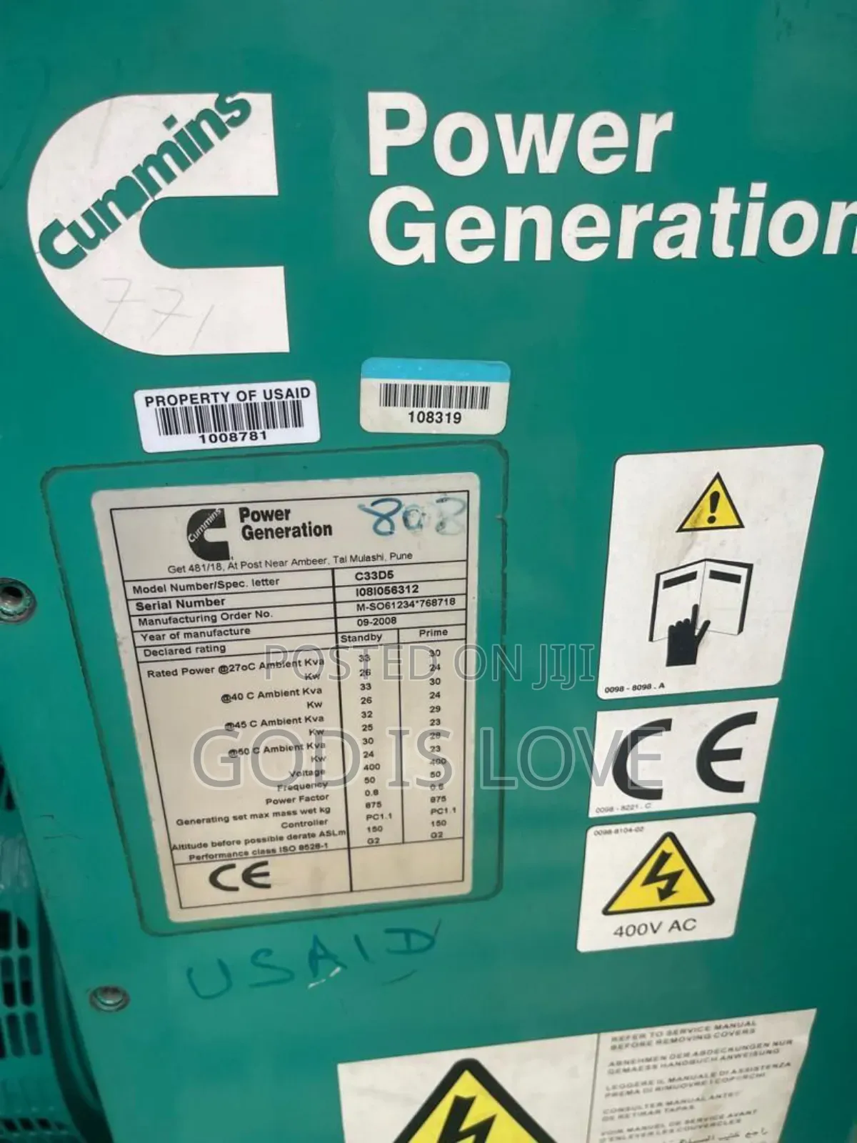 Generator Cummins Engine Uk Power 30kva