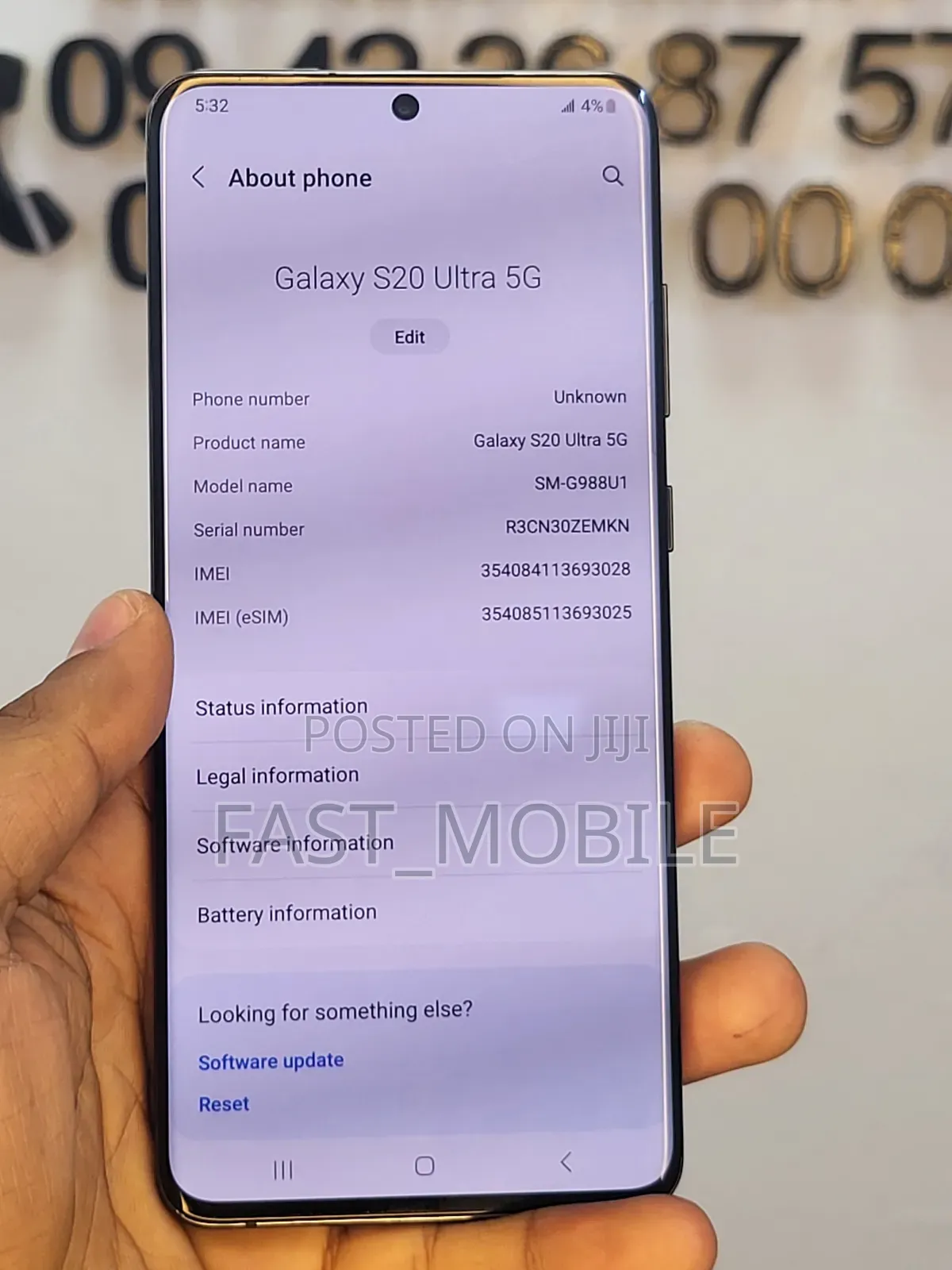 Samsung Galaxy S20 Ultra 5G 128 GB Black