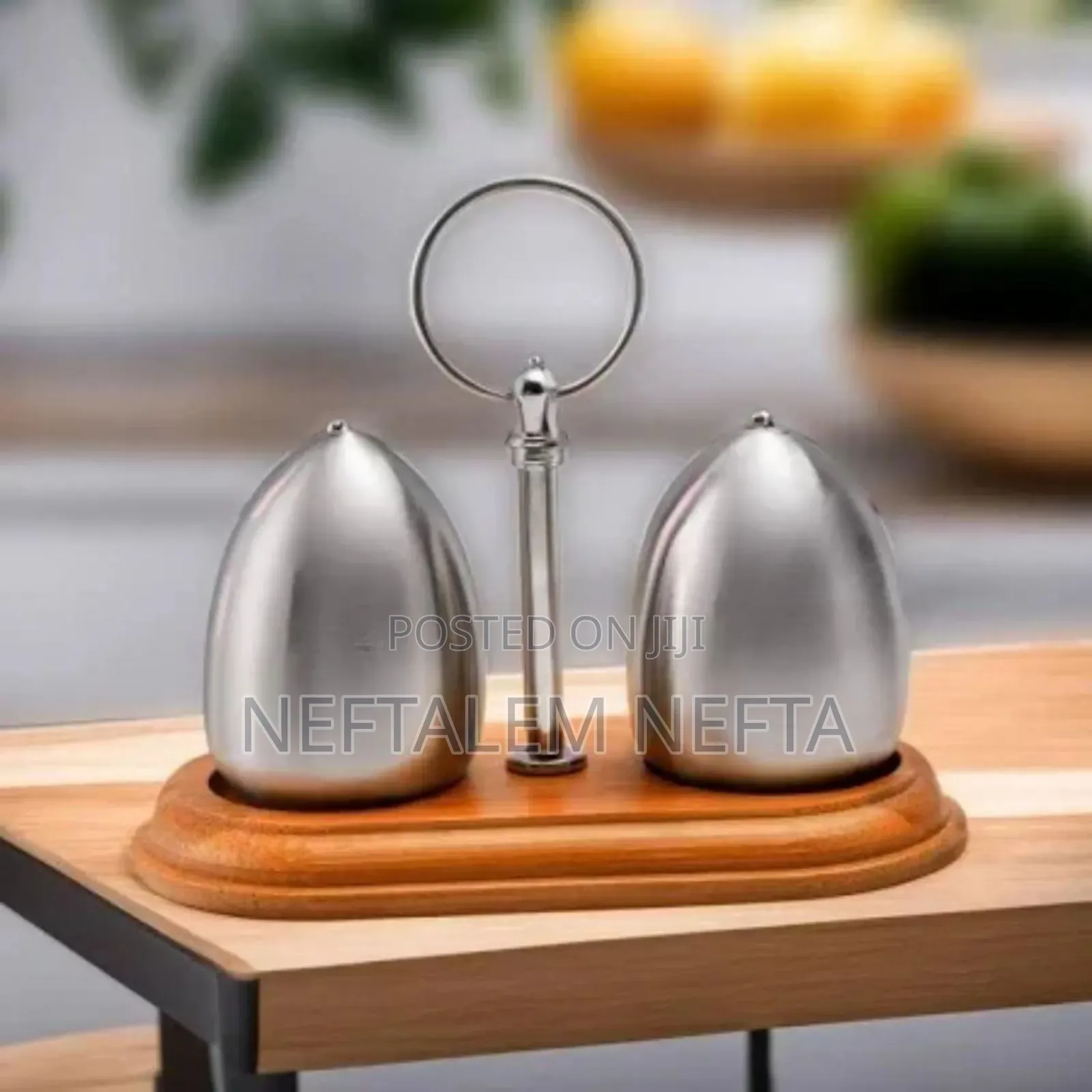 Modern Metal Egg Shapped Seasoning