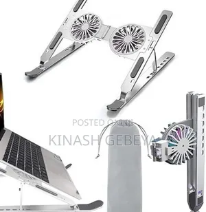 Photo - Foldable Laptop Stand With Dual Cooling Fan